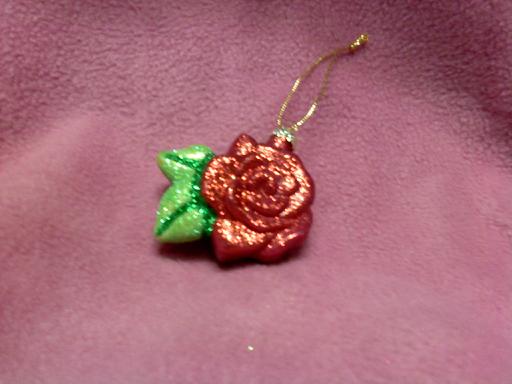 Glitter Rose Ornament